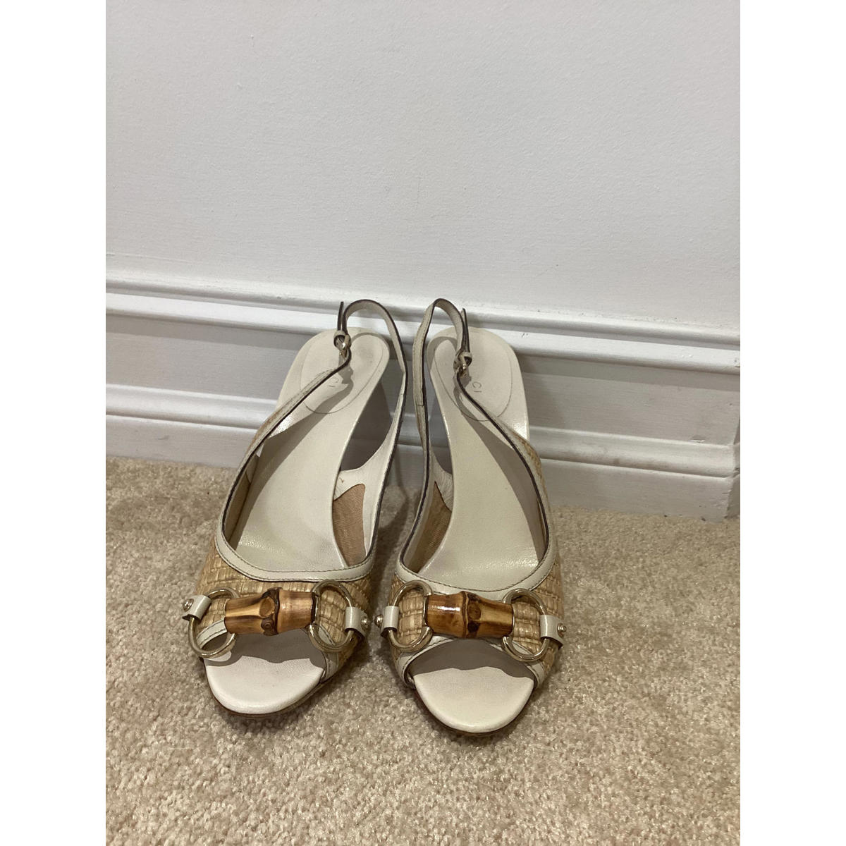 Vintage Gucci Slingback Heels With Bamboo